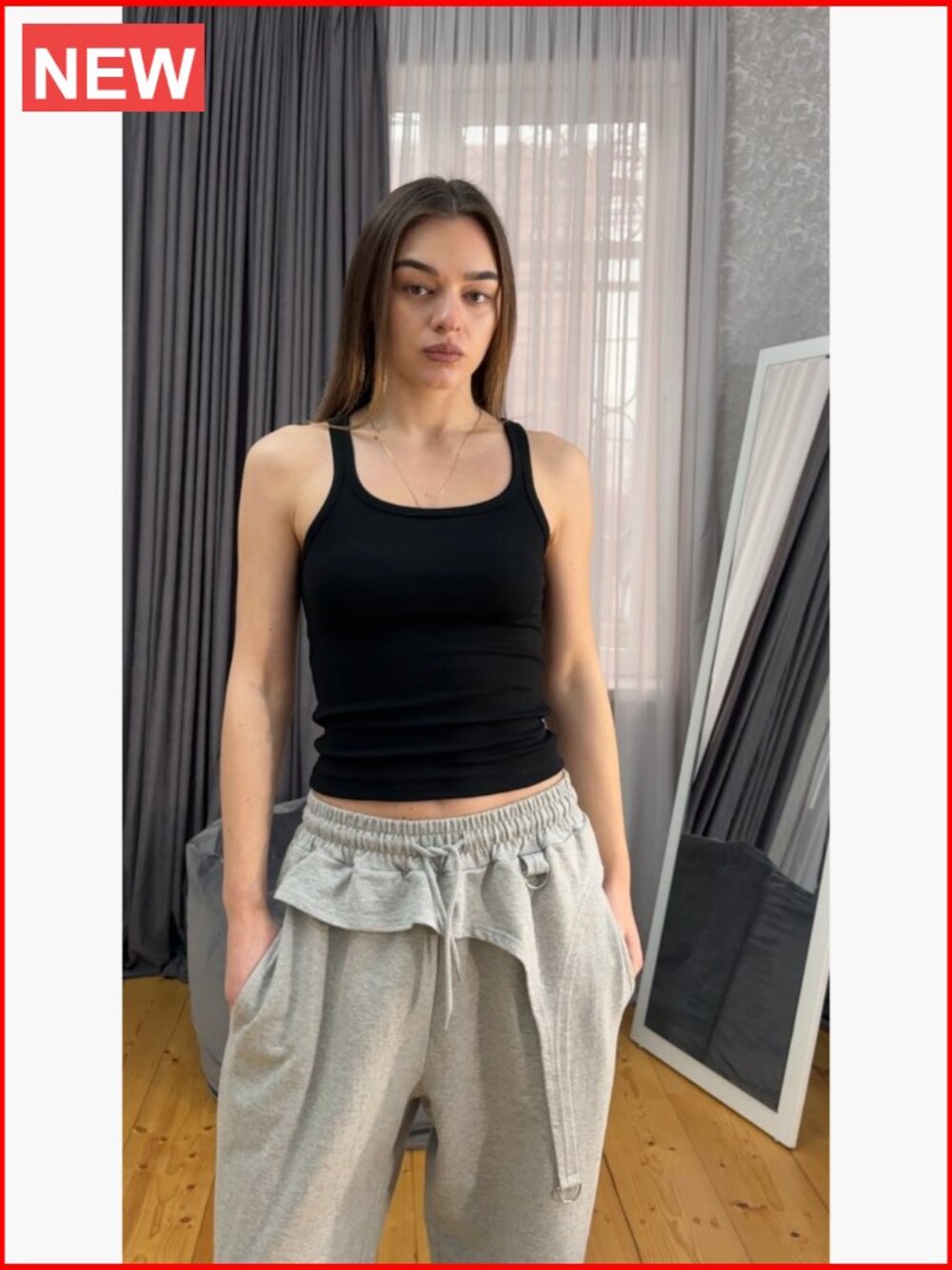 Ribbed Square Neck Tank Top Fitted Slimming Sleeveless Basic Going Out Casual - Picture 7 of 7